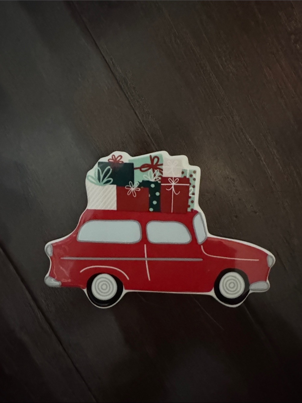 Happy Everything Coton Colors Red Holiday Car Magnet with Gift Stack